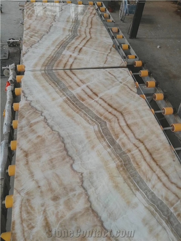 Agri White Straight Vein Onyx Tiles&Slabs