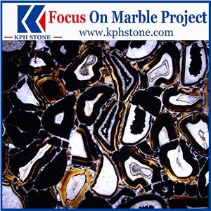 Black Agate Gemstone Semiprecious Stone Slabs
