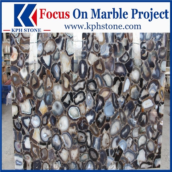 Black Agate Gemstone Semiprecious Stone Slabs