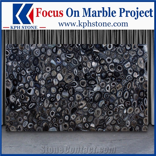 Black Agate Gemstone Semiprecious Stone Slabs