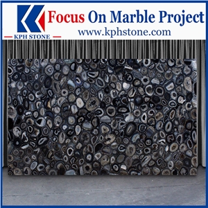 Black Agate Gemstone Semiprecious Stone Slabs