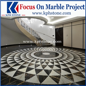 Black Portoro Gold Marble Medallions and Patterns