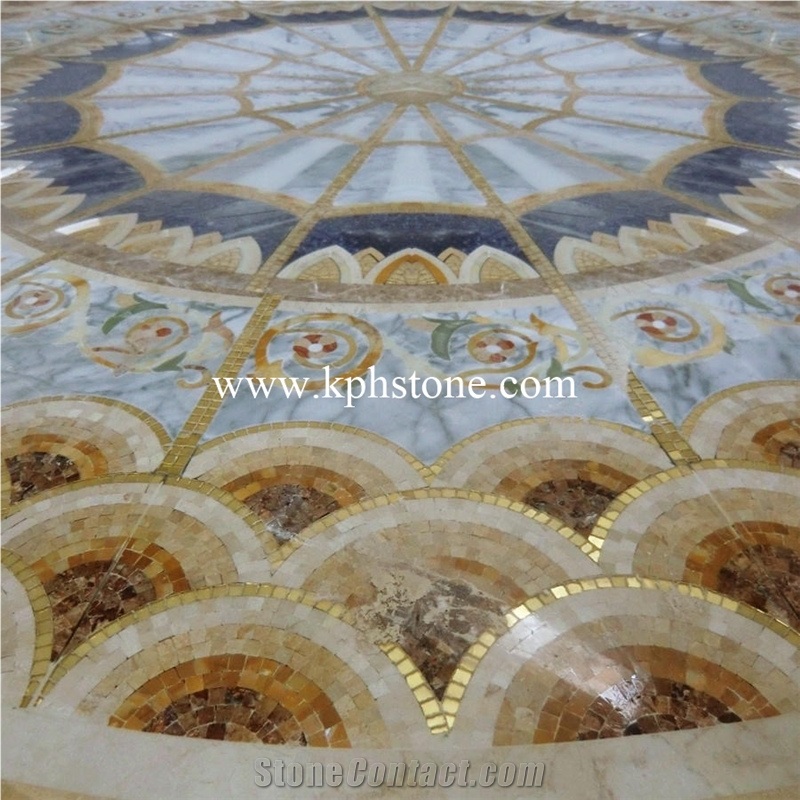 Black Portoro Gold Marble Medallions and Patterns