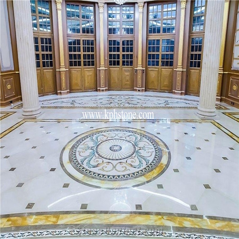Black Portoro Gold Marble Medallions and Patterns