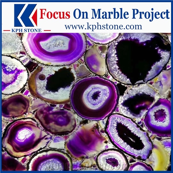 Fluorite Purple Gemstone Semi Precious Stone Slabs