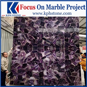 Fluorite Purple Gemstone Semi Precious Stone Slabs