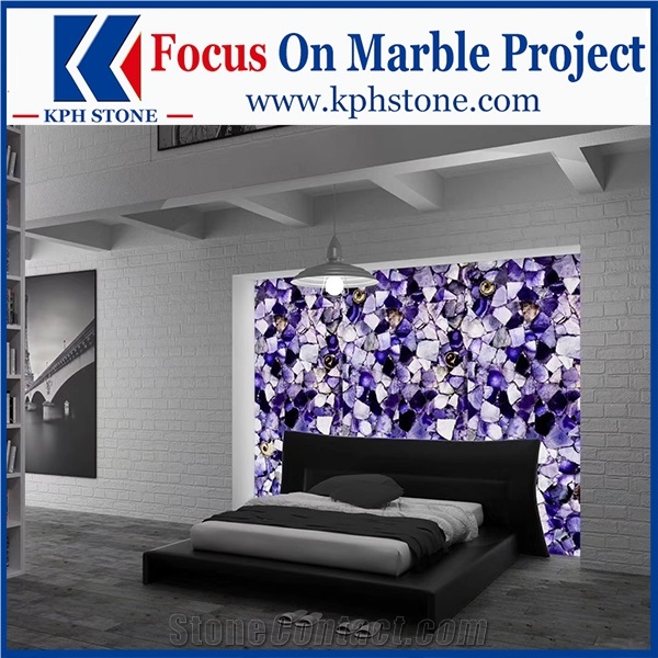 Fluorite Purple Gemstone Semi Precious Stone Slabs