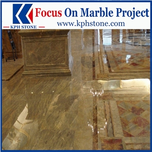 Kulun Gold Marble Tiles Wall Design