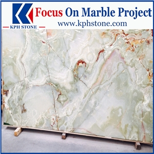 Light Green Jade Onyx Slabs for Bathroom Vanitytop