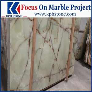 Light Green Onyx Slab Hotel Projects Decorative