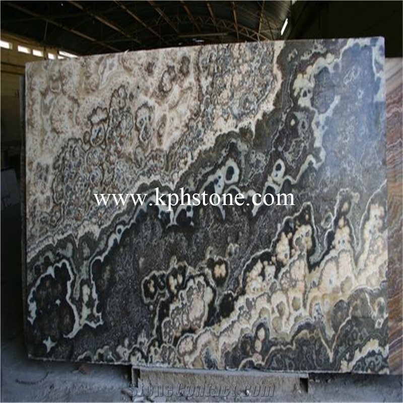 Light Transmission Black Onyx Flooring Tiles Decor