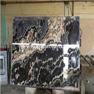 Light Transmission Black Onyx Flooring Tiles Decor