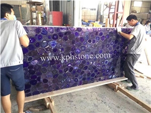 Luxury Decoration Violet Agate Stone Slab for Wall