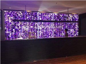 Luxury Decoration Violet Agate Stone Slab for Wall