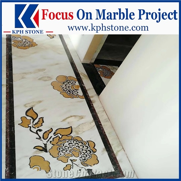 Magic Seaweed Marble Waterjet Floor Pattern