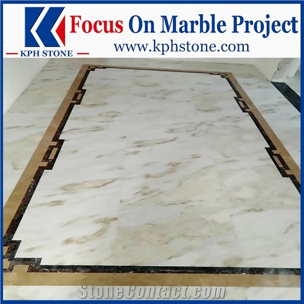 Magic Seaweed Marble Waterjet Floor Pattern