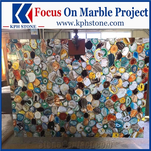 Mutilcolor Agate Gemstone Semiprecious Stone Slabs
