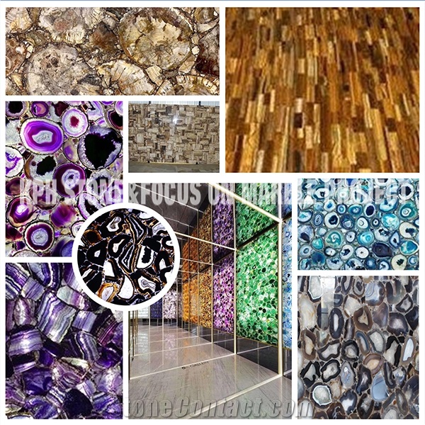 Mutilcolor Agate Gemstone Semiprecious Stone Slabs