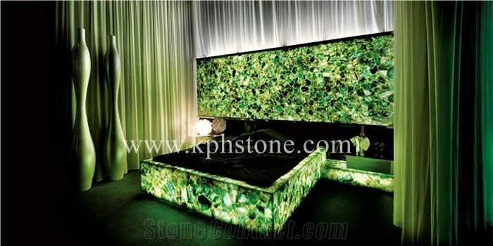 Semi-Precious Stone Green Agate Slab