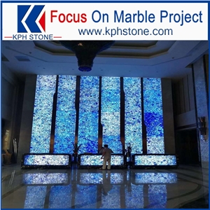 Translucent Blue Agate Slabs for Wall Decor