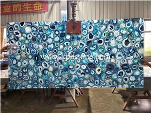 Translucent Blue Agate Slabs for Wall Decor