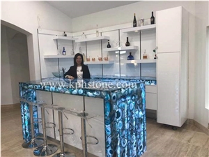Translucent Blue Agate Slabs for Wall Decor