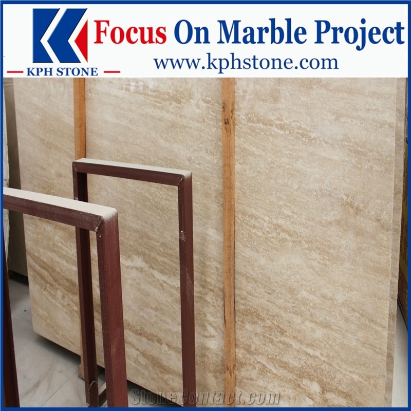 Turkish Ivory Cream Travertine Slabs for Projects