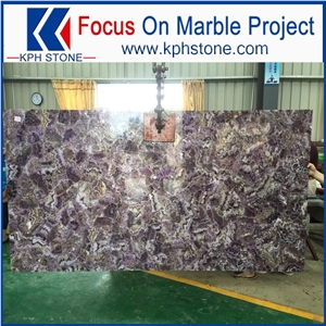 Violet Backlit Agate Panel for Casios Decor
