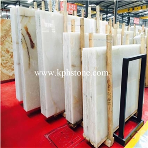White Onyx Bathroom Vanitytops for Hotel Projects