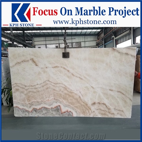 White Serpeggiante Wooden Onyx Wall Tiles&Slabs
