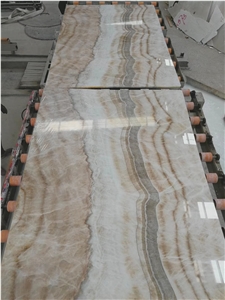 White Serpeggiante Wooden Onyx Wall Tiles&Slabs