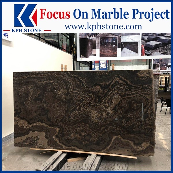 Wiarton Dark Fleuri Brown Marble Tiles&Slabs