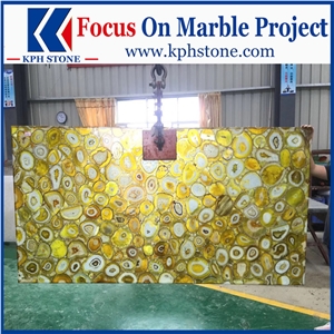 Yellow Agate Gemstone Semiprecious Stone Tiles