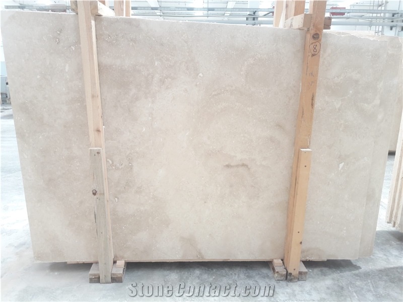 Light/Ivory Travertine Slabs Cross-Cut