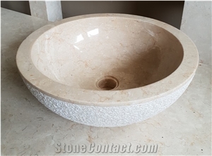 Beige Colour Marble Wash Basins