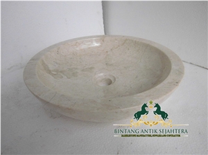 White Marble Round Washbasin