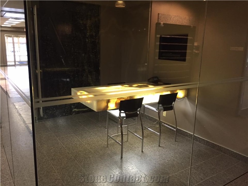 Backlit Onyx as a Work Table