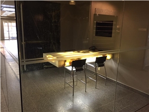 Backlit Onyx as a Work Table