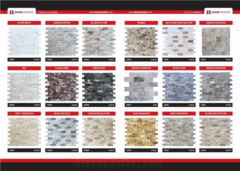 Split Face Marble Mosaic Tiles