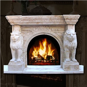 Marble Sculptured Fireplace