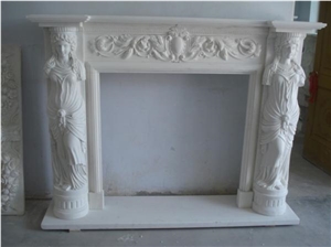 Marble Sculptured Fireplace