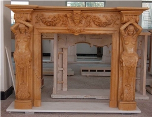 Marble Sculptured Fireplace
