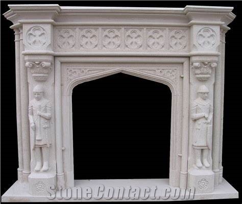 Marble Sculptured Fireplace