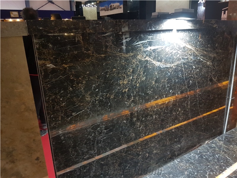 Golden Black Marble Slabs