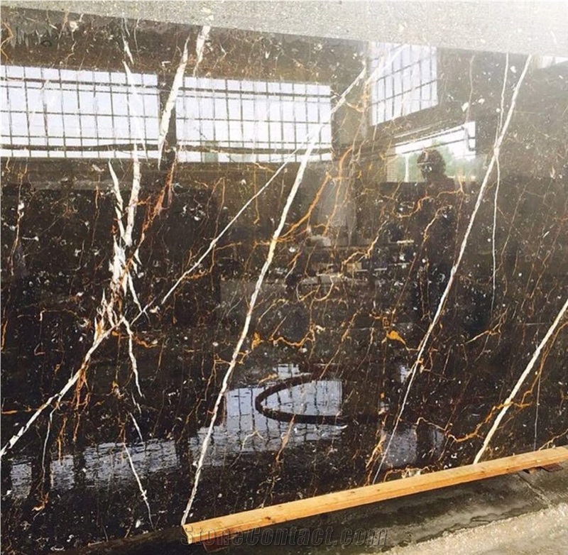 Golden Black Marble Slabs
