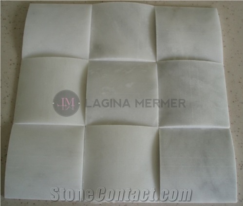 Honed White Marble Cambered Mosaics