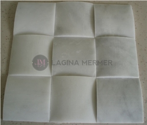 Honed White Marble Cambered Mosaics