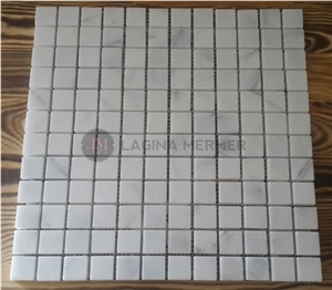 Polished 1"X 1" White Marble Mosaics