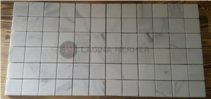 Polished 2"X 2" White Marble Mosaics
