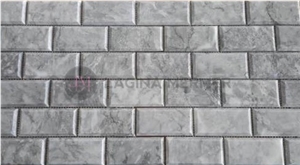 Polished 2"X 4" Silver Grey Marble Beveled Mosaics